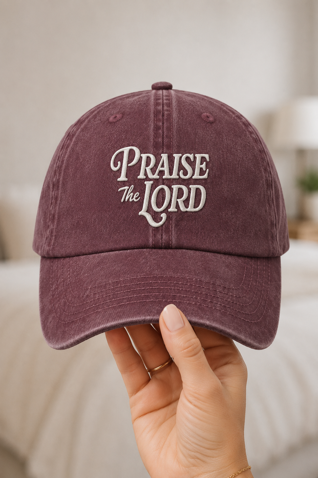Vintage Burgundy Praise The Lord Cap