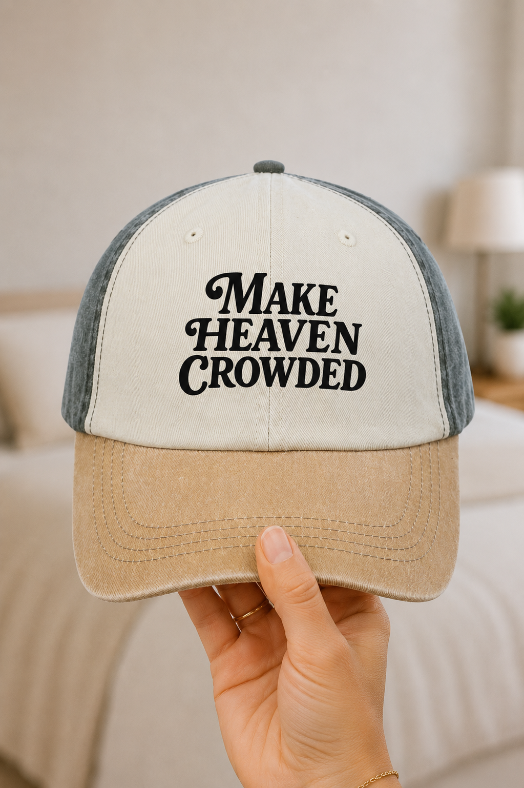 Make Heaven Crowded Trucker Cap - Sand