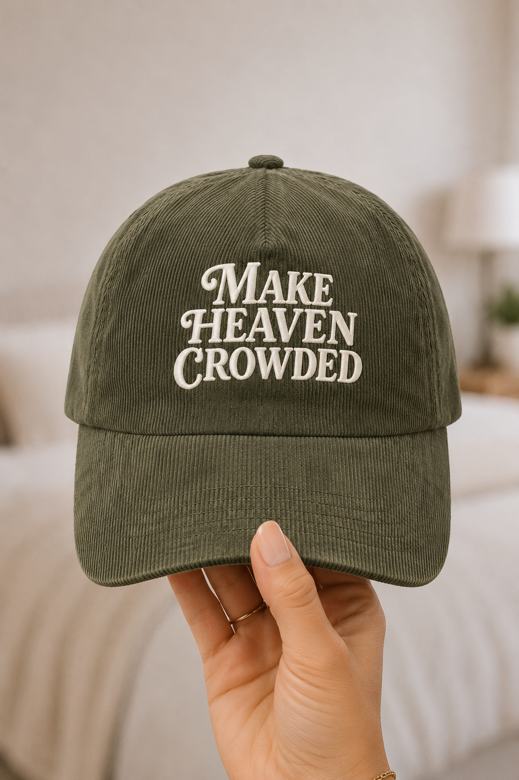 Make Heaven Crowded Corduroy Cap - Olive