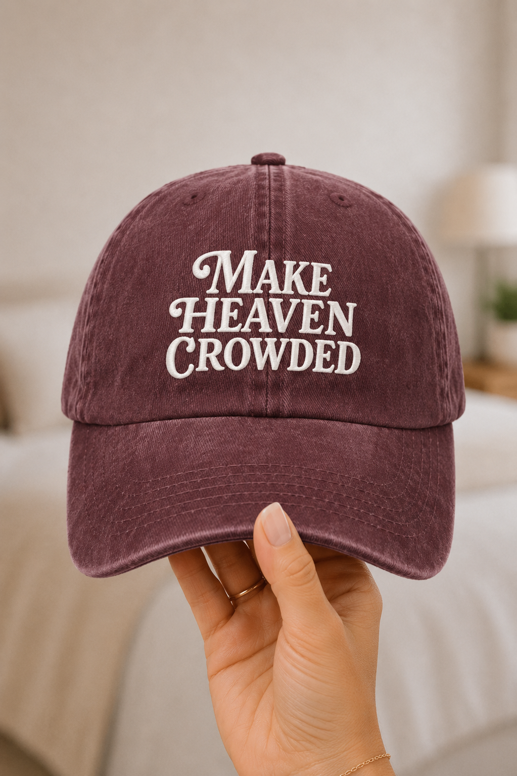 Vintage Burgundy Make Heaven Crowded Cap