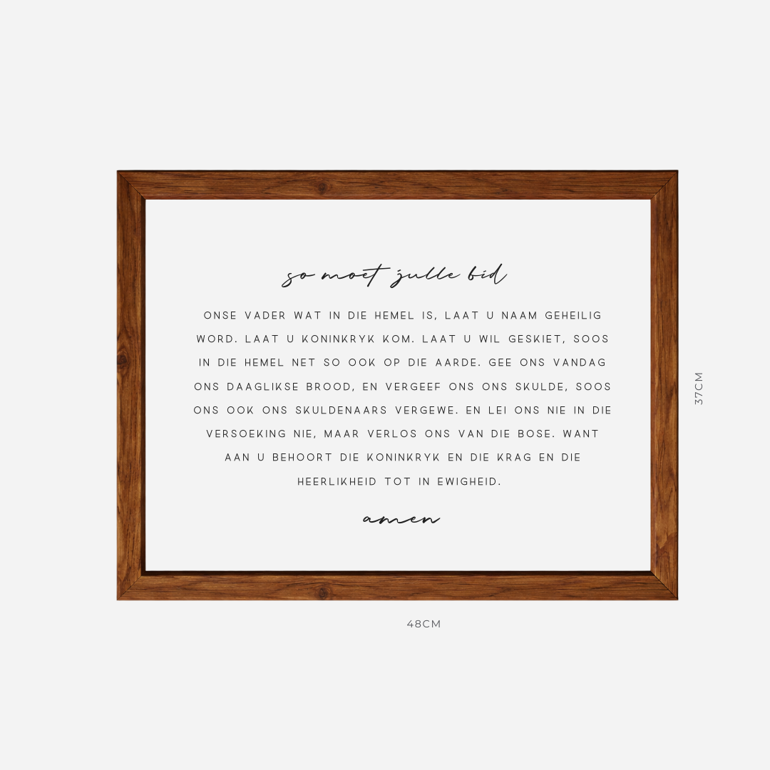 Die Onse Vader Farmhouse Frame (48x37cm)