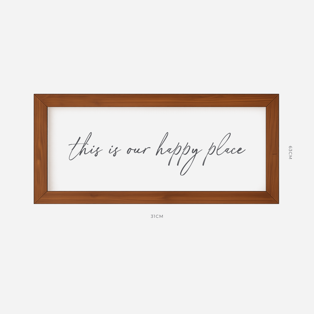 This Is Our Happy Place Farmhouse Frame (31cm x 63cm)
