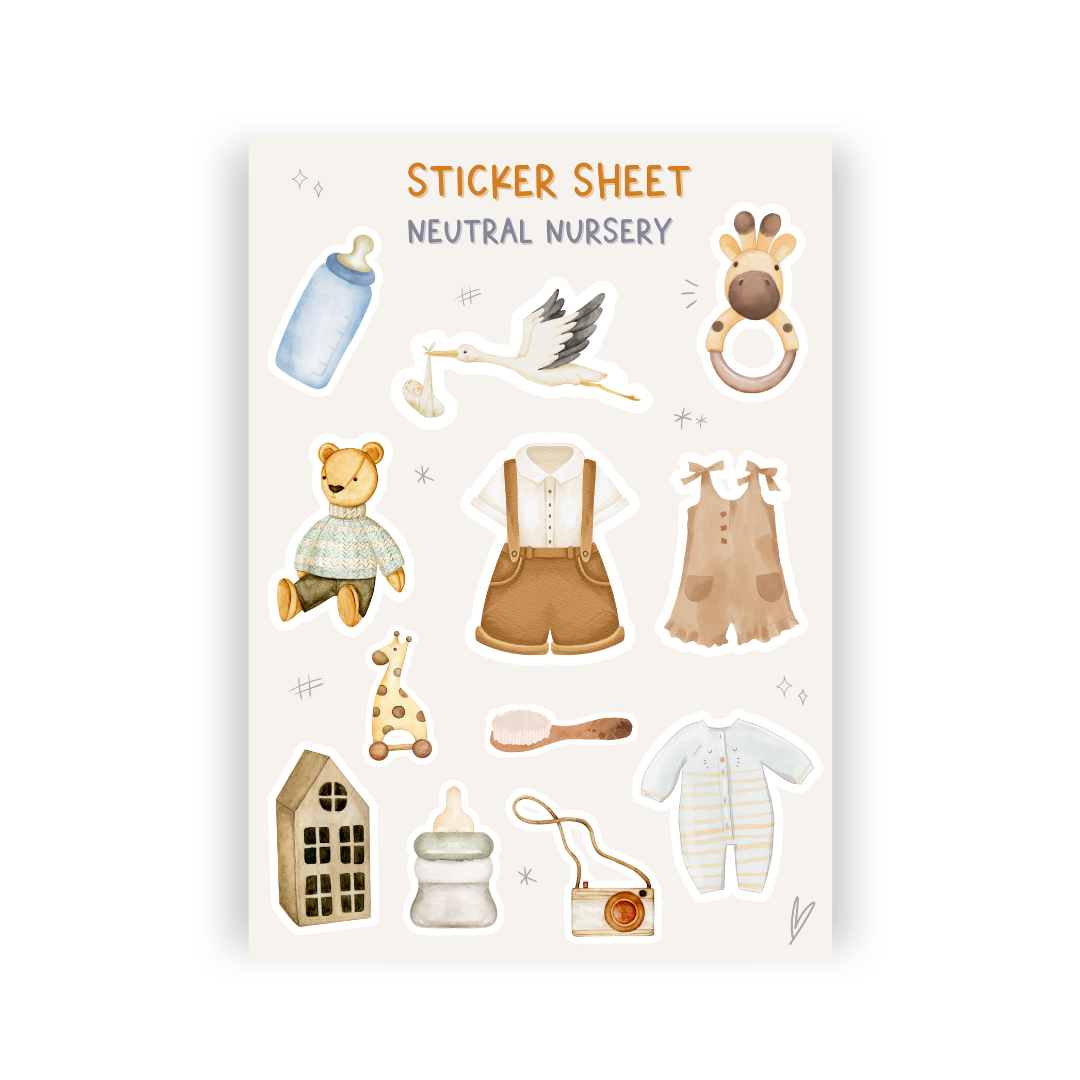 Neutral Nursery Sticker Sheet
