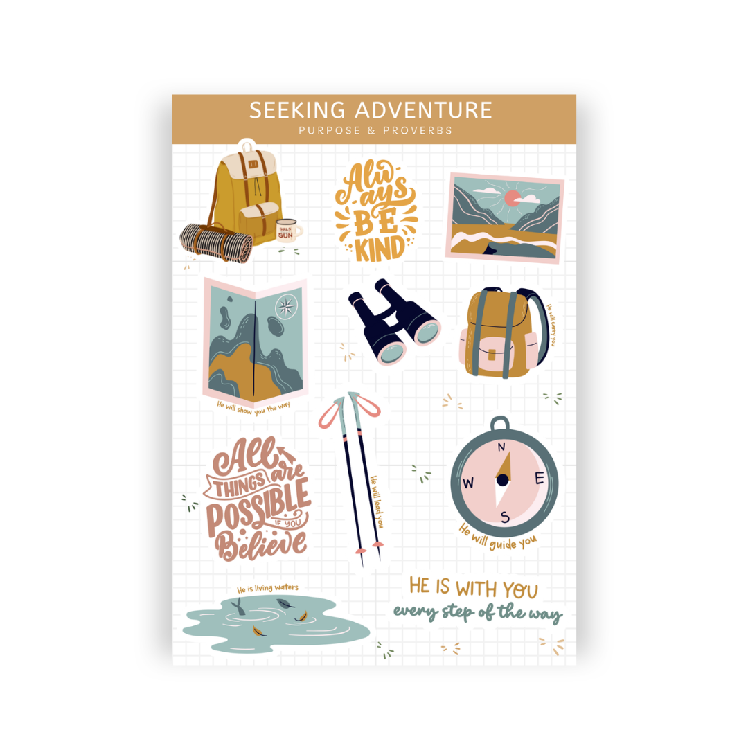 Seeking Adventure Sticker Sheet