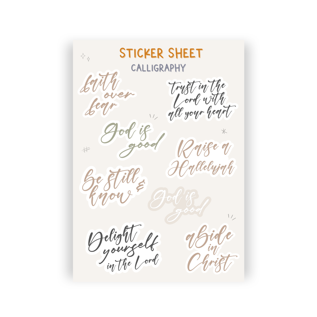 Calligraphy Sticker Sheet