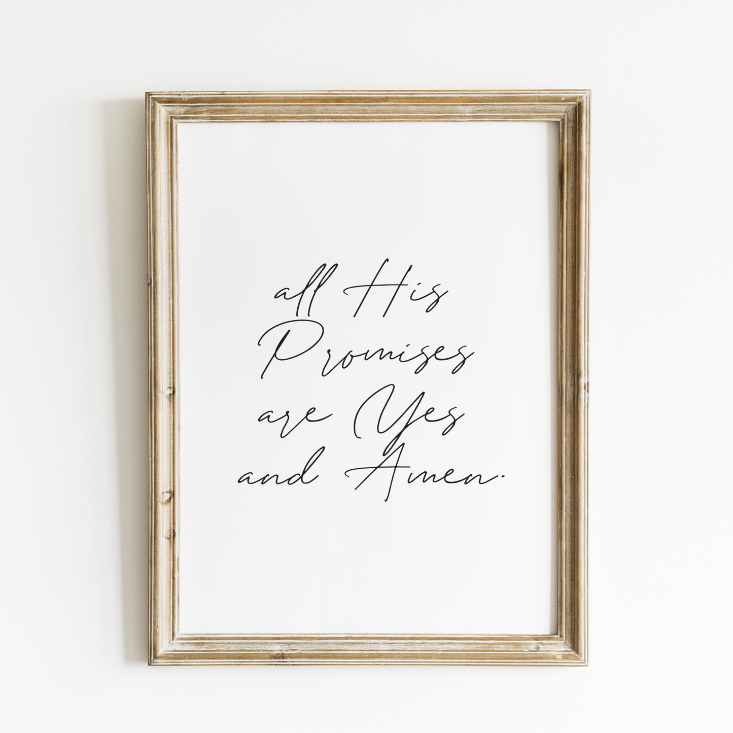 All His Promises Are Yes and Amen Art Print – English