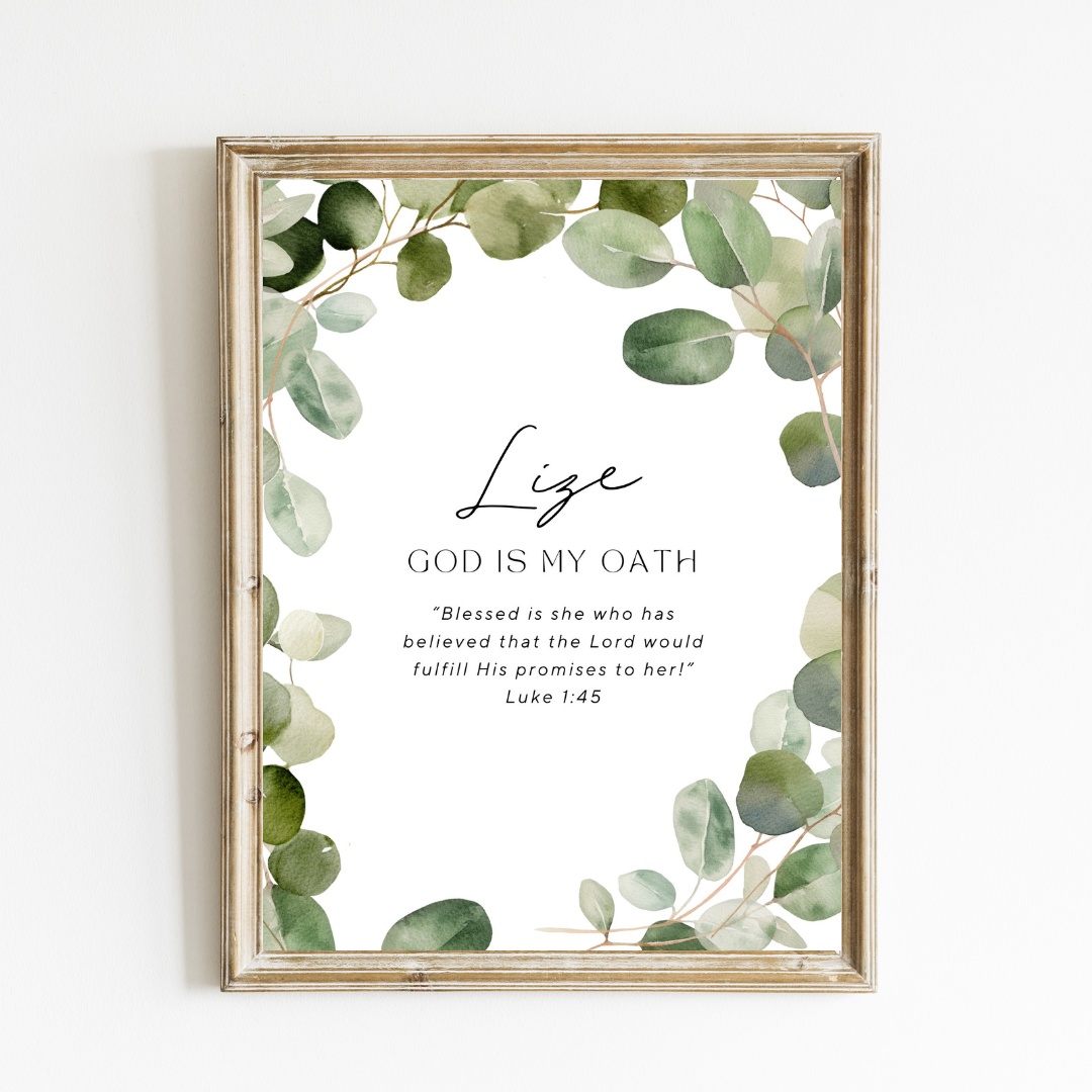 Personalized Name Meaning Art Print - Eucalyptus Name Meaning Art Print