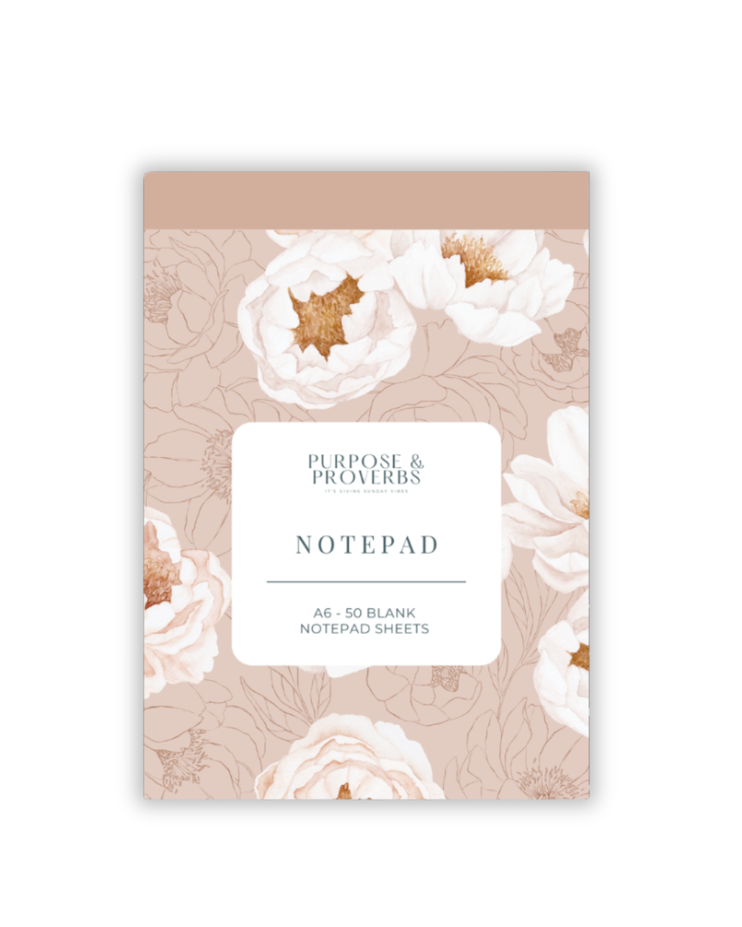Classic Peony A6 Pocket Notepad