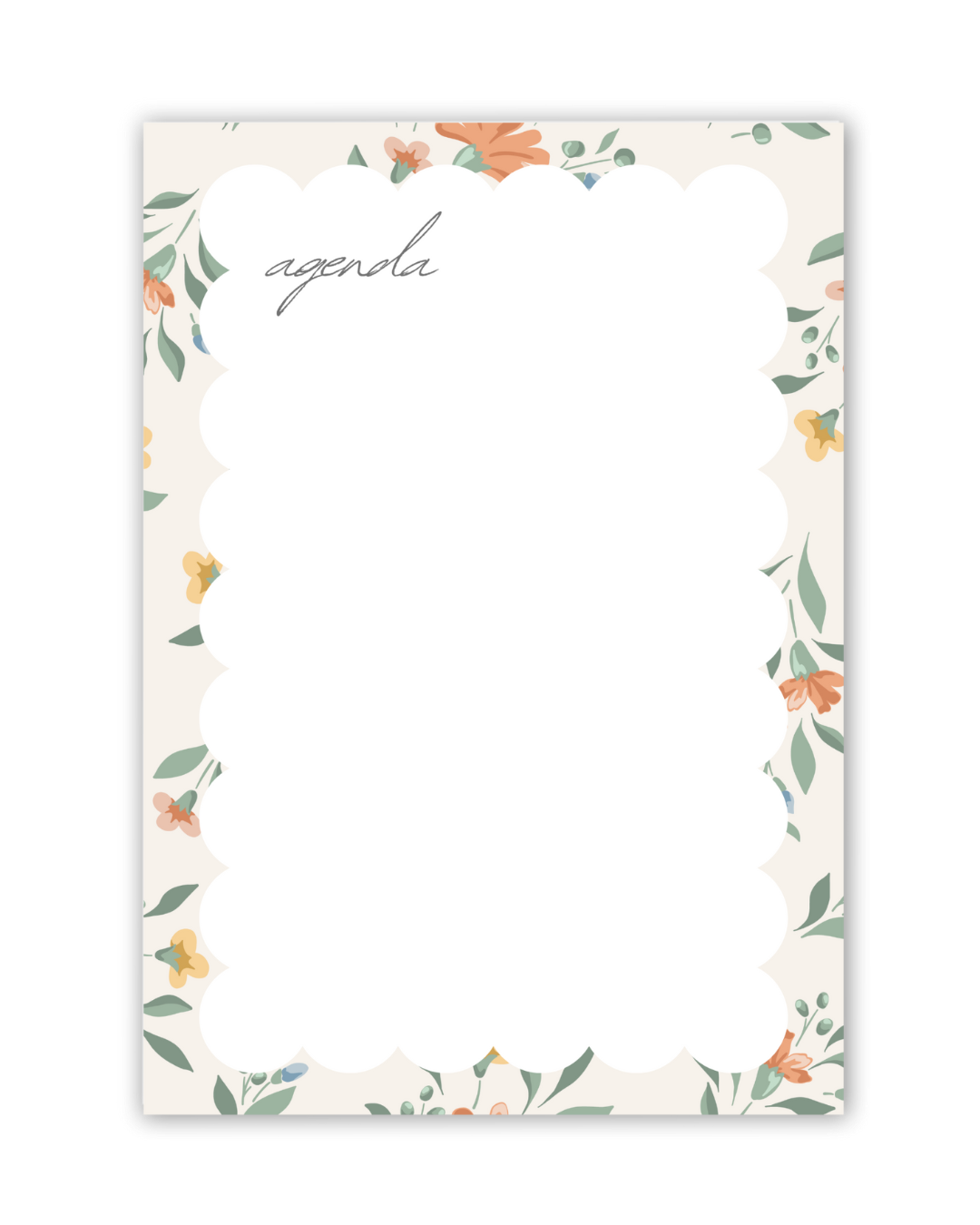 Daily Scalloped Agenda A5 Notepad