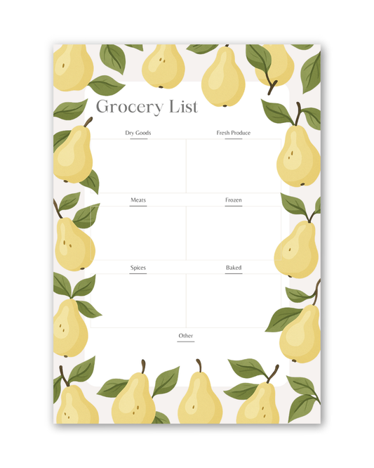 Grocery List A5 Notepad