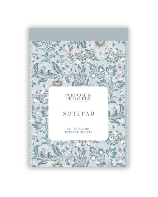 Blue Blooms A6 Pocket Notepad