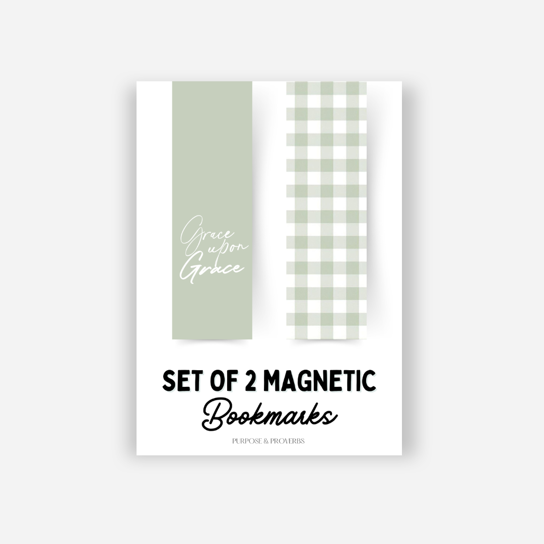 Set of 2 Magnetic Bookmarks - Green Set