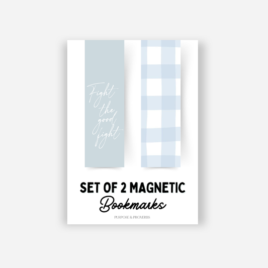 Set of 2 Magnetic Bookmarks - Blue Set