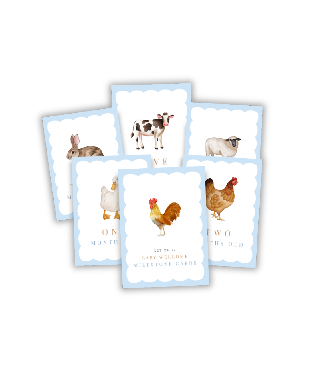 Farm Animal Baby Milestone Card Set