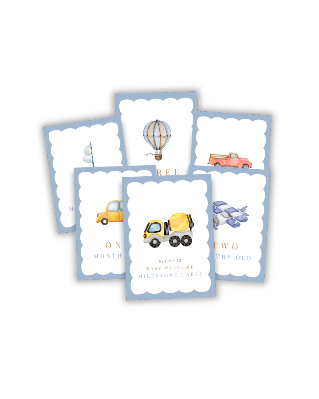 Construction Baby Milestone Card Set