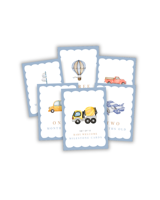 Construction Baby Milestone Card Set