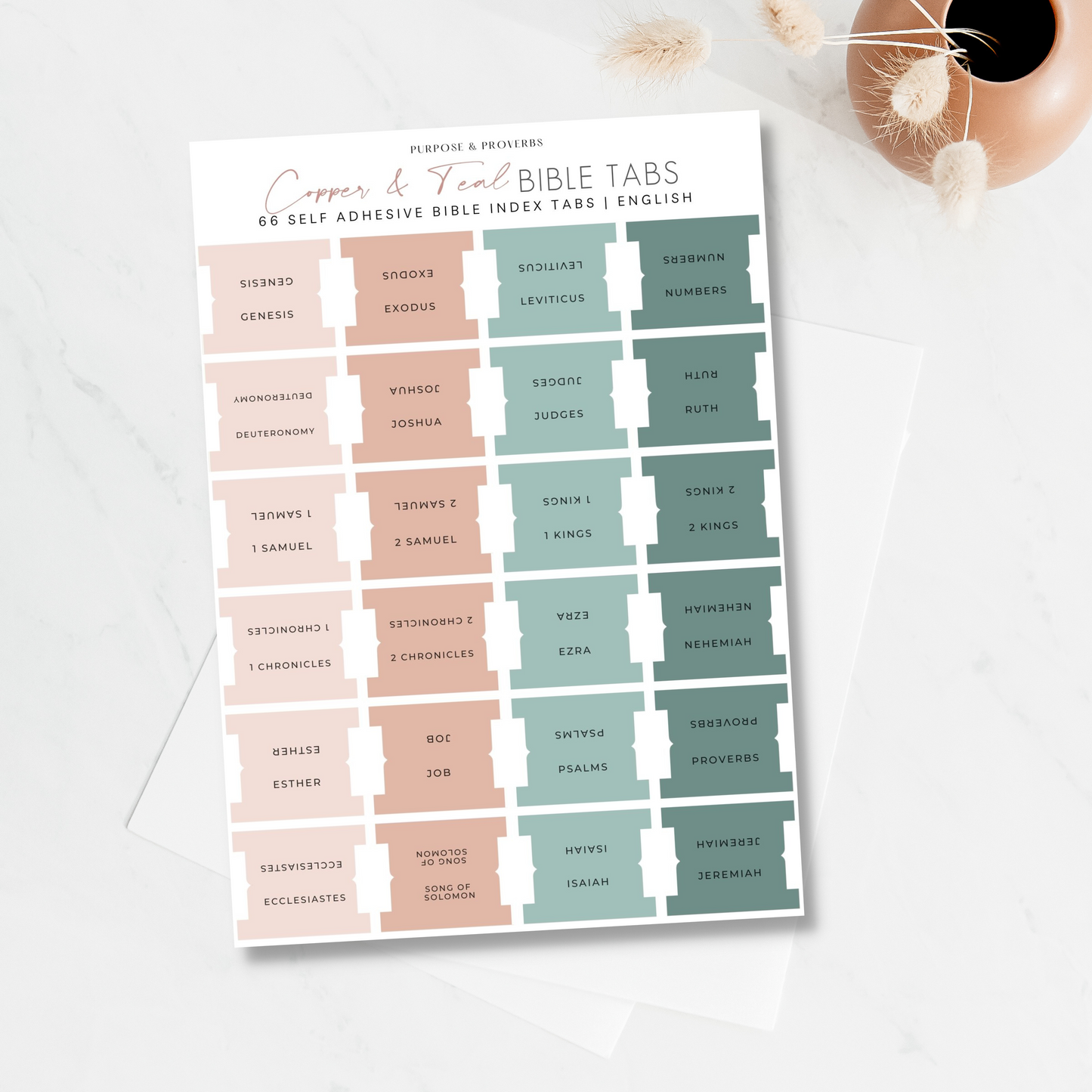 Copper & Teal  Bible Tabs