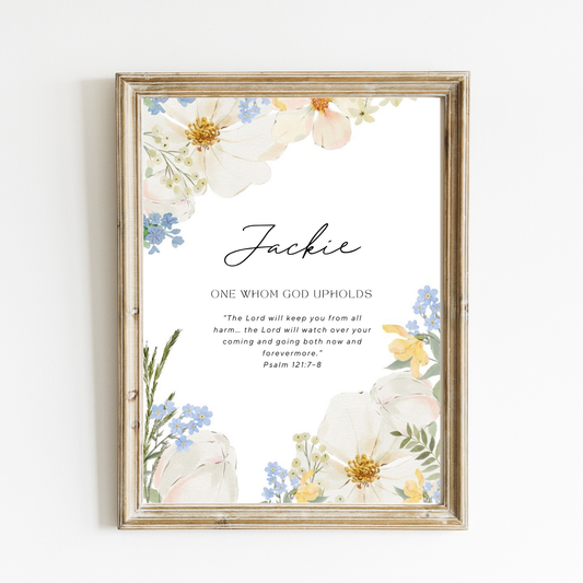 Forget-Me-Not Garden - Personalized Name Meaning Art Print