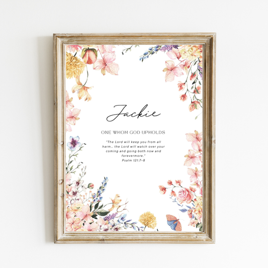 Cottage Garden -  Personalized Name Meaning Art Print