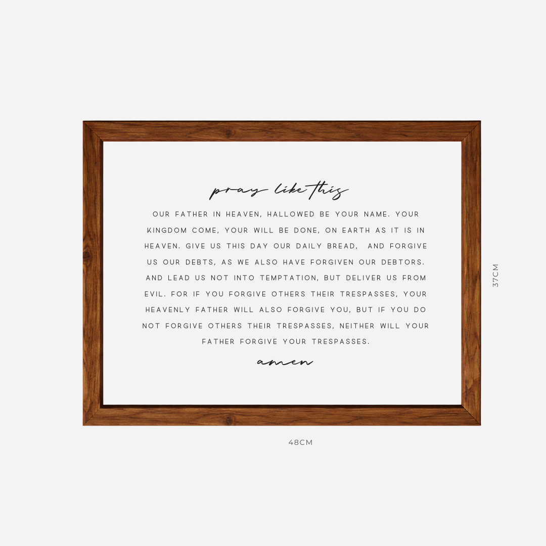 The Lord's Prayer Farmhouse Frame (48x37cm)