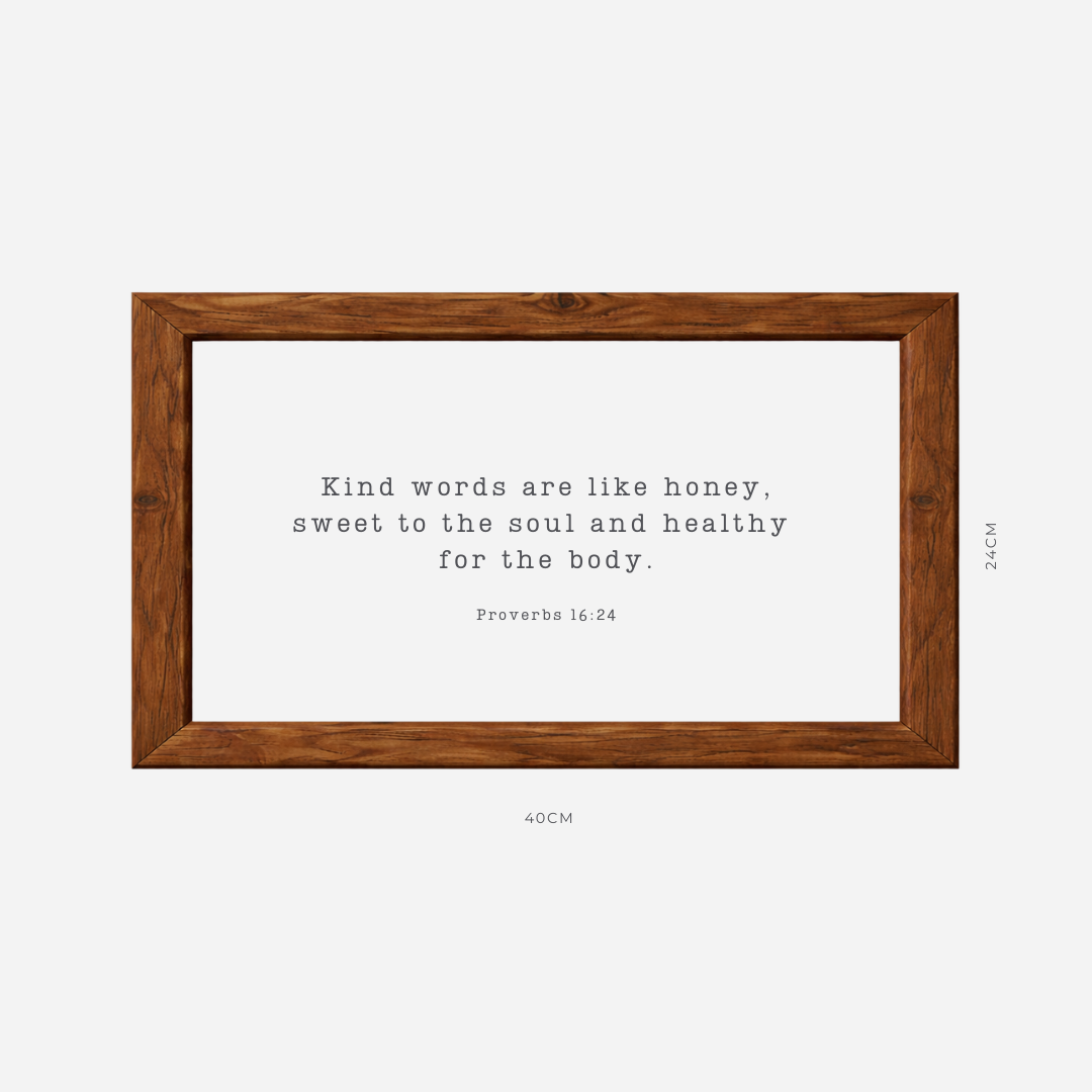 Kind Words Farmhouse Frame (24cm x 40cm)