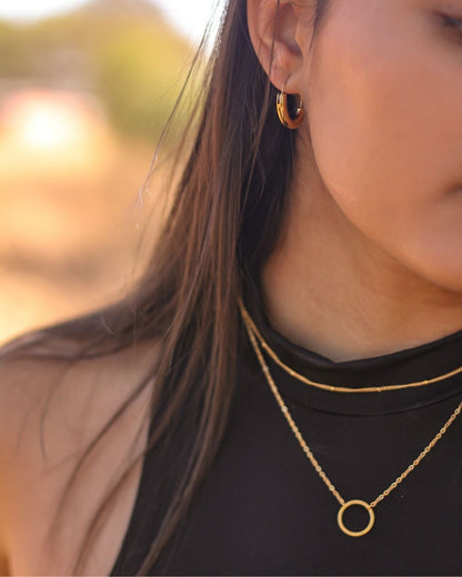 Full Circle 18K Gold plated Necklace - 16 Inch