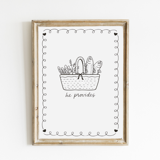 He Provides Art Print – English