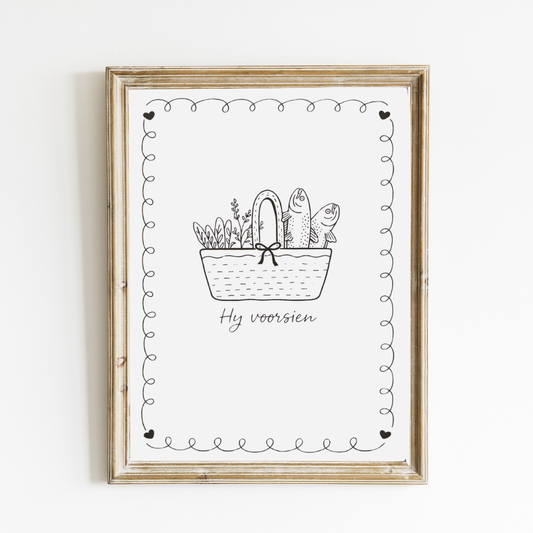 Hy Voorsien Art Print – Afrikaans