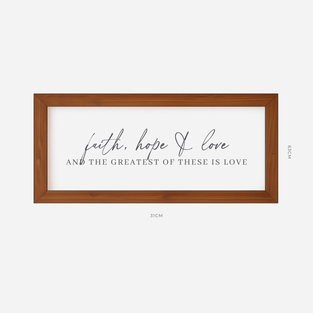 Faith, Hope & Love Farmhouse Frame (31cm x 63cm)