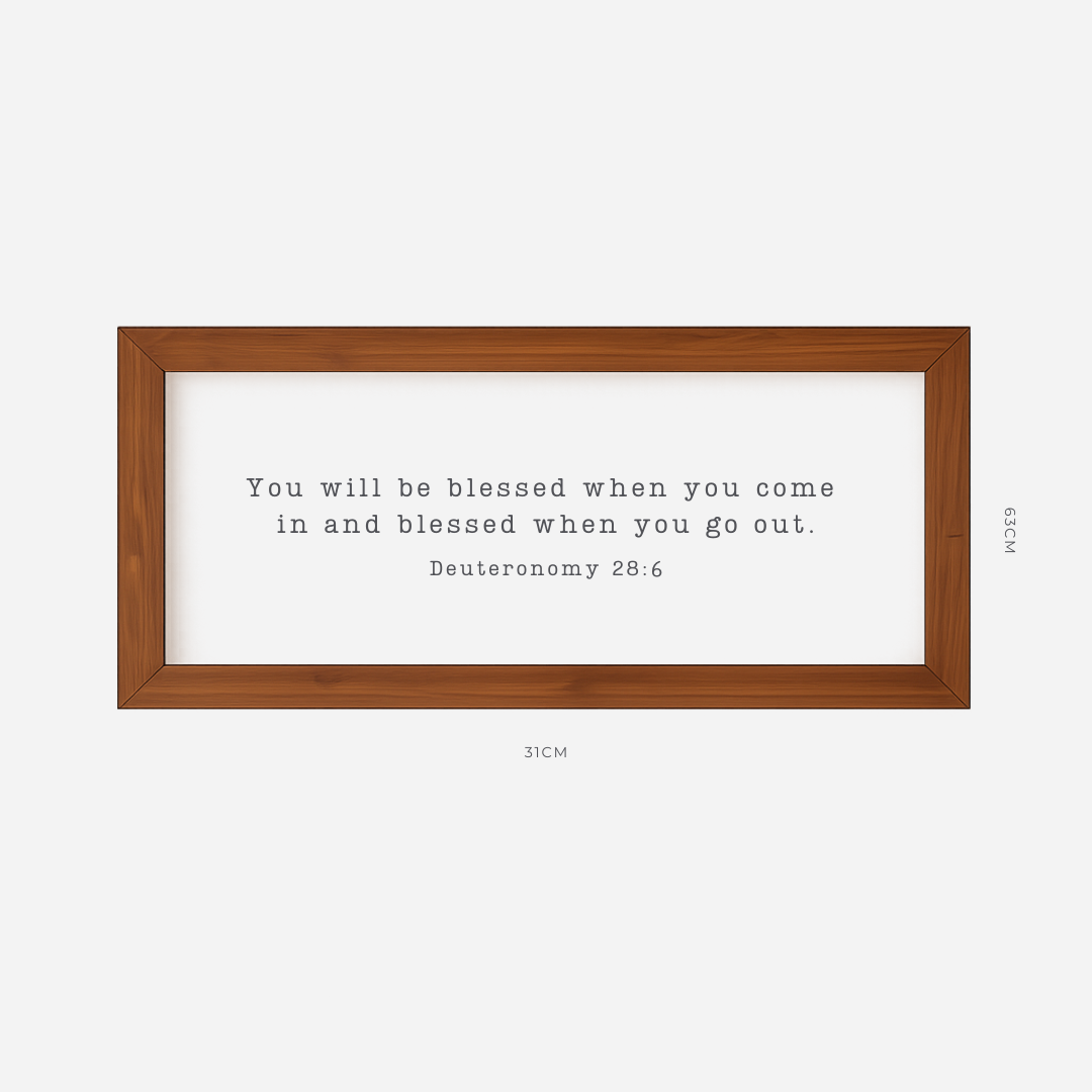 Blessed When You Come In Farmhouse Frame (31cm x 63cm)