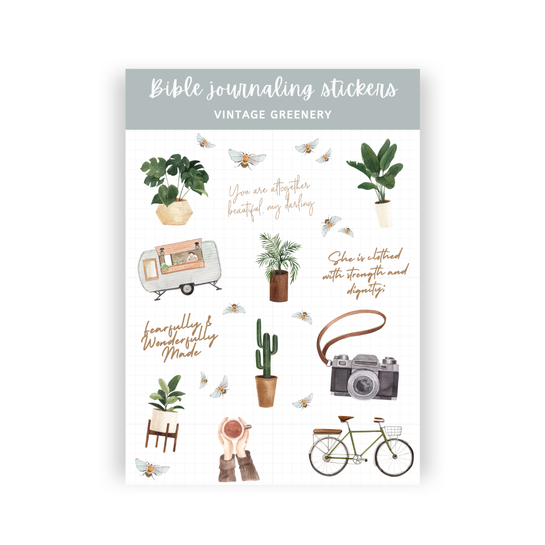 Vintage Greenery Sticker Sheet