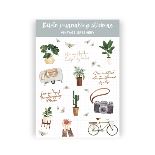 Vintage Greenery Sticker Sheet
