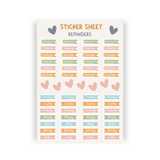 Reminders Sticker Sheet