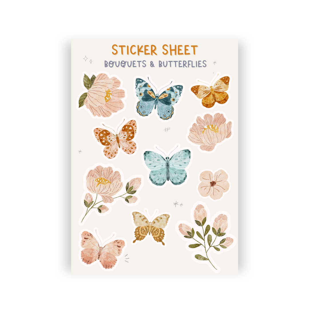 Bouquets & Butterflies Sticker Sheet