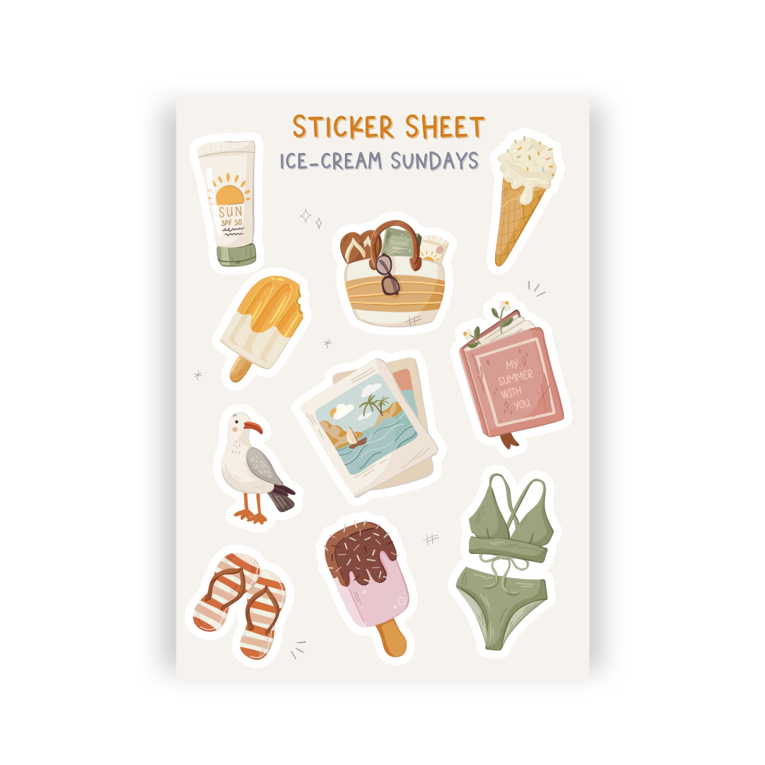 Ice-Cream Sundays Sticker Sheet