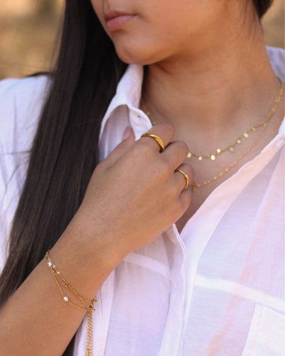 Raindrops 18K Gold plated Necklace - 16 Inch