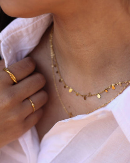 Raindrops 18K Gold plated Necklace - 16 Inch