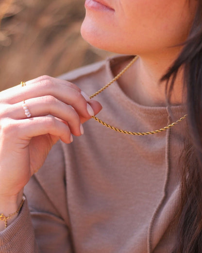 Rope Chain 18K Gold Plated Necklace - 16 inch