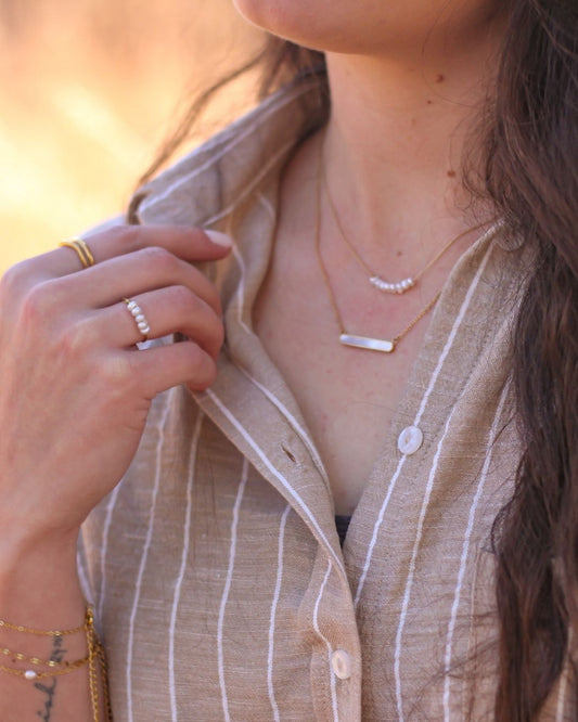 Shell Bar 18K Gold plated Necklace - 18 Inch