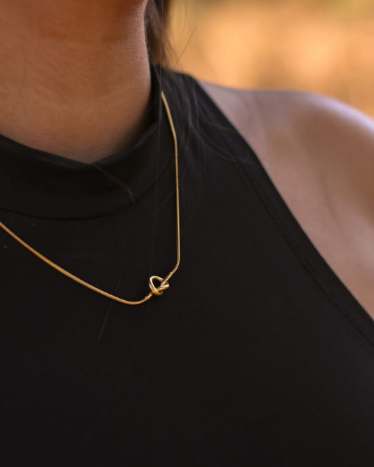 Skinny Knot 18K Gold plated Necklace