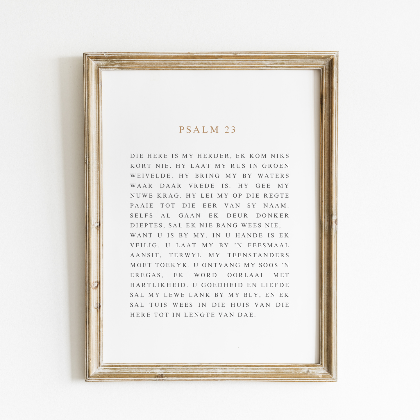 Psalm 23 Art Print – Afrikaans