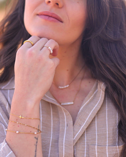 Tiny Cross 18K Gold Plated Bracelet