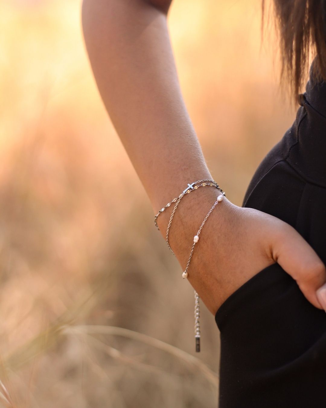 Tiny Cross 18K Gold Plated Bracelet