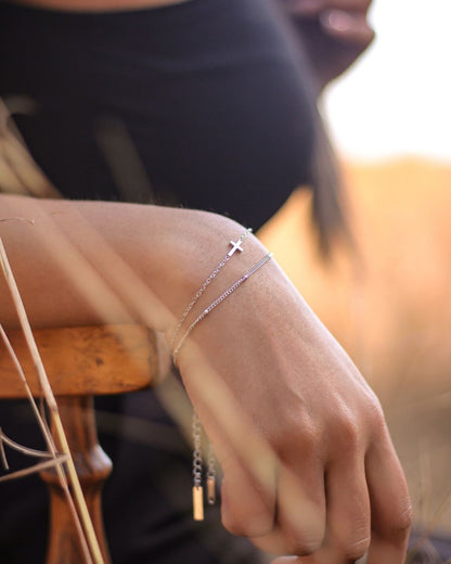 Tiny Cross 18K Gold Plated Bracelet