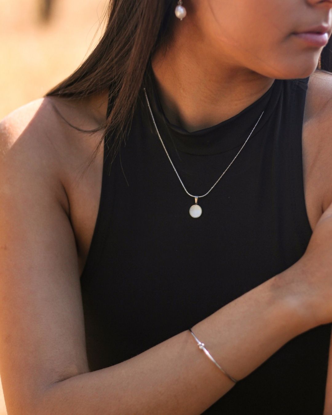 White Shell 18K Gold plated Necklace - 18 Inch