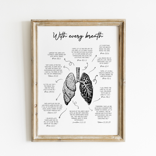With Every Breath A4 Art Print - English