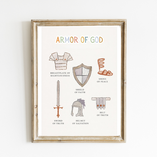 Armor of God Nursery Art Print – English