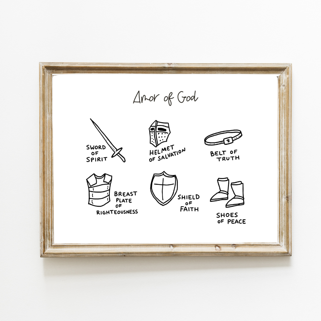 Armor of God Art Print Black & White – English