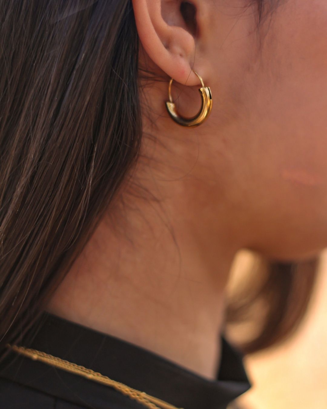 18k Gold Barely Huggies