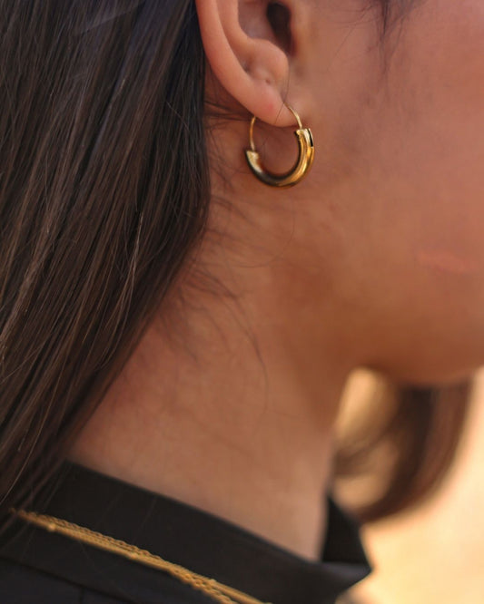 18k Gold Barely Huggies